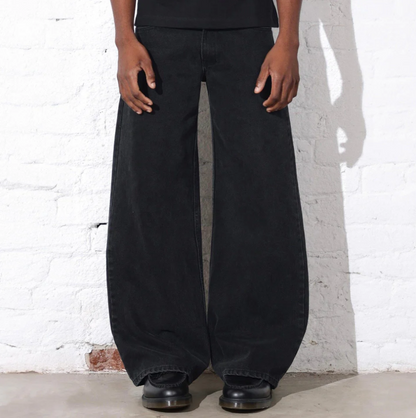 'Ariyz' Black Denim Jeans - Baggy Fit