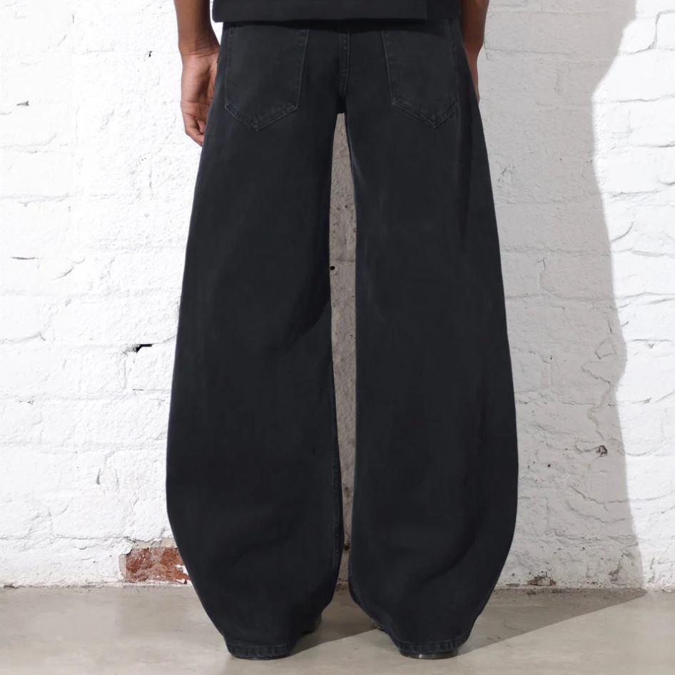 'Ariyz' Black Denim Jeans - Baggy Fit