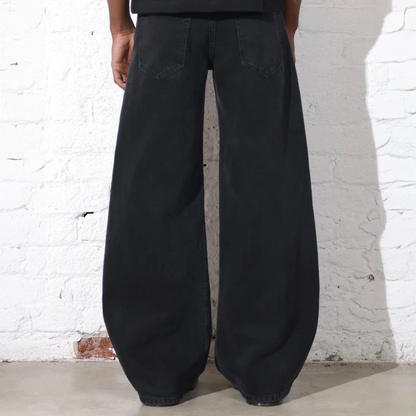 'Ariyz' Black Denim Jeans - Baggy Fit